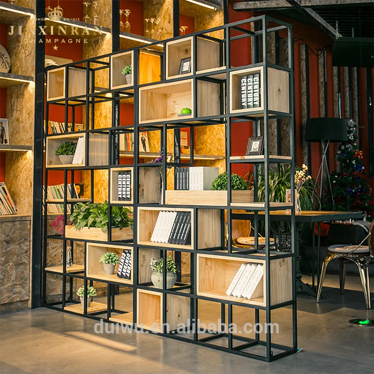 tall cafe shop decoration bookshelves industrial| Alibaba.com