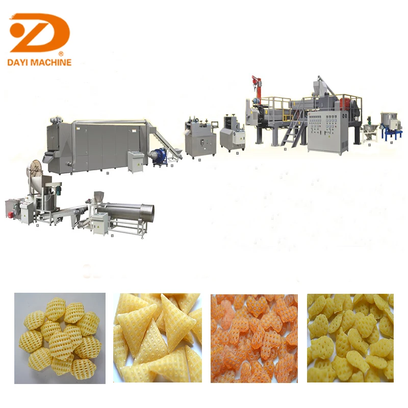 Dayi 3D 2D Snack Crispy Chips Screw Shell Extruded Fried Pellet Snack Machine