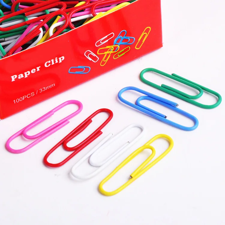 Misión estilo rifle Source Factory price 100pcs 33mm colorful plastic coated paper clips on  m.alibaba.com