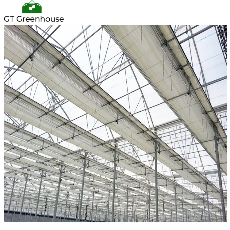 Galvanized Steel Structure Glass Greenhouse Shading System Parts ...