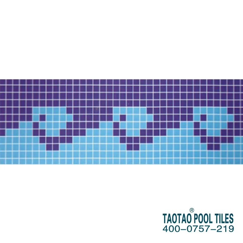 Designs Swimming Pool Tile Mosaics Line Light Blue Border Tiles