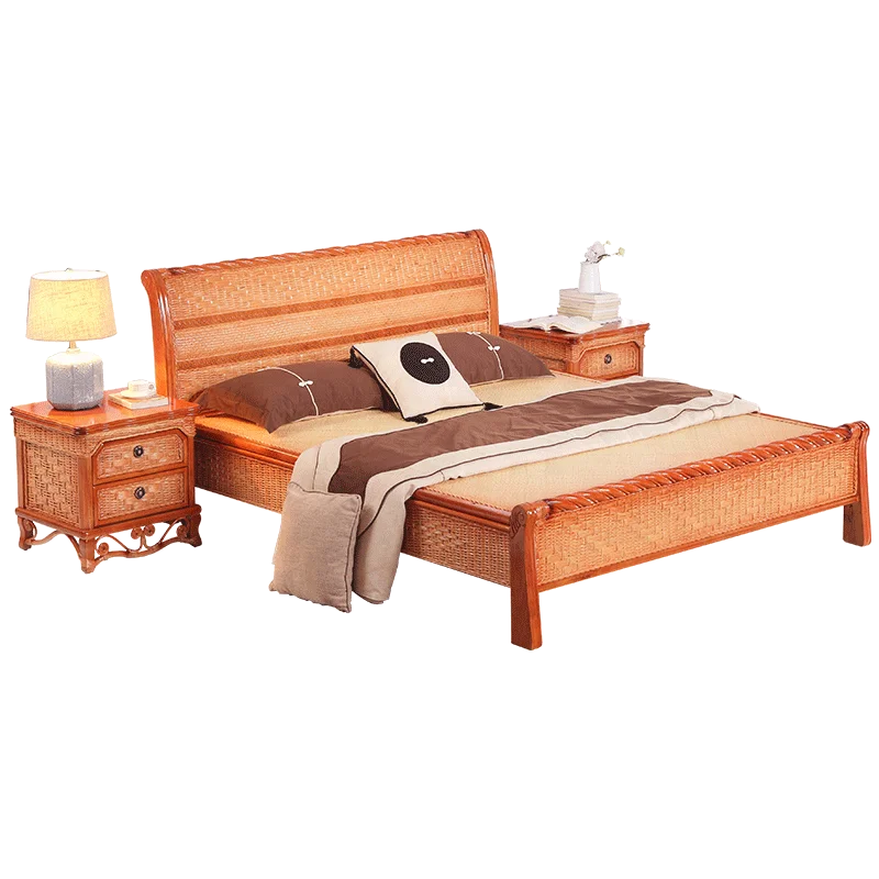 Furnitur Rumah Desain Modern Set Perabot Kamar Tidur Anyaman Tangan Kayu Rotan Buy Cane Tempat Tidur Perabotan Rumah Rotan Bedroom Set Product On Alibaba Com