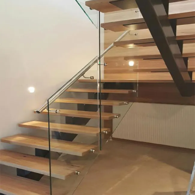 Американский дизайн лестницы одиночная стальная деревянная лестница/моно