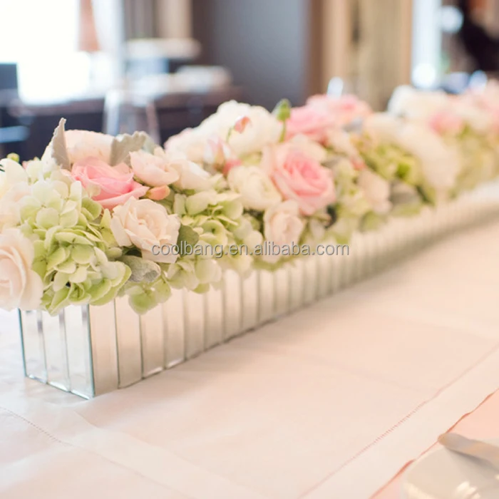 Customized Size Wedding Decorative Rectangular Mirror Long Vase