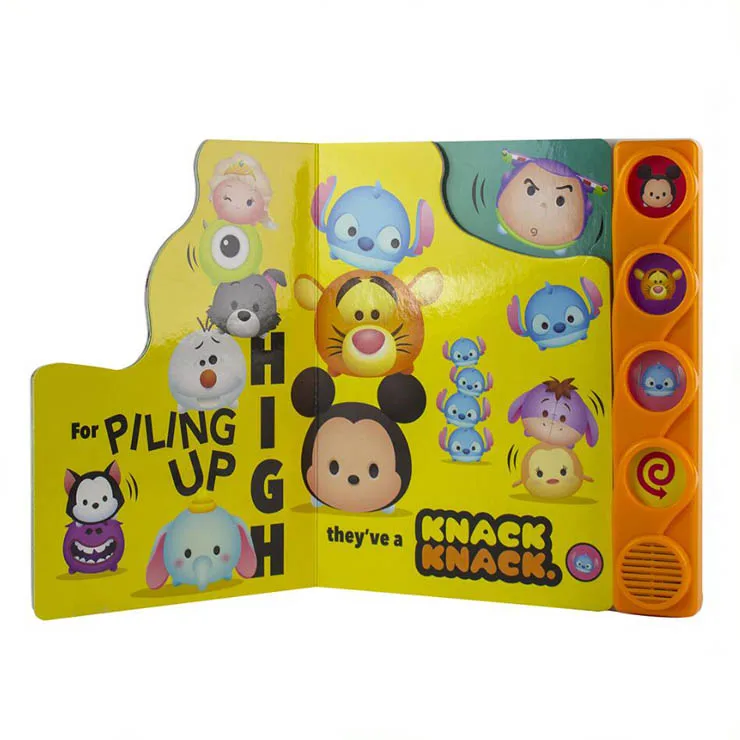 Factory Custom 4-Button English Activity Book for Kids Cartoon Figure Book Sound Printed Offset Hard Cover Made Cardboard Paper
