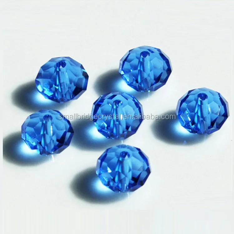 Loose Rondelle Jewelry Blue Color 6mm Glass Wholesale Beads