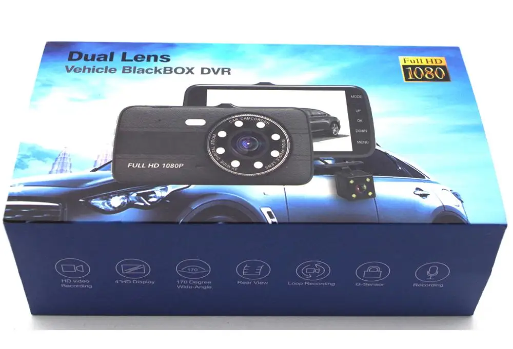 Wholesale HD 1080P Dual Lens Vehicle Black Box Car DVR 4 inch 170