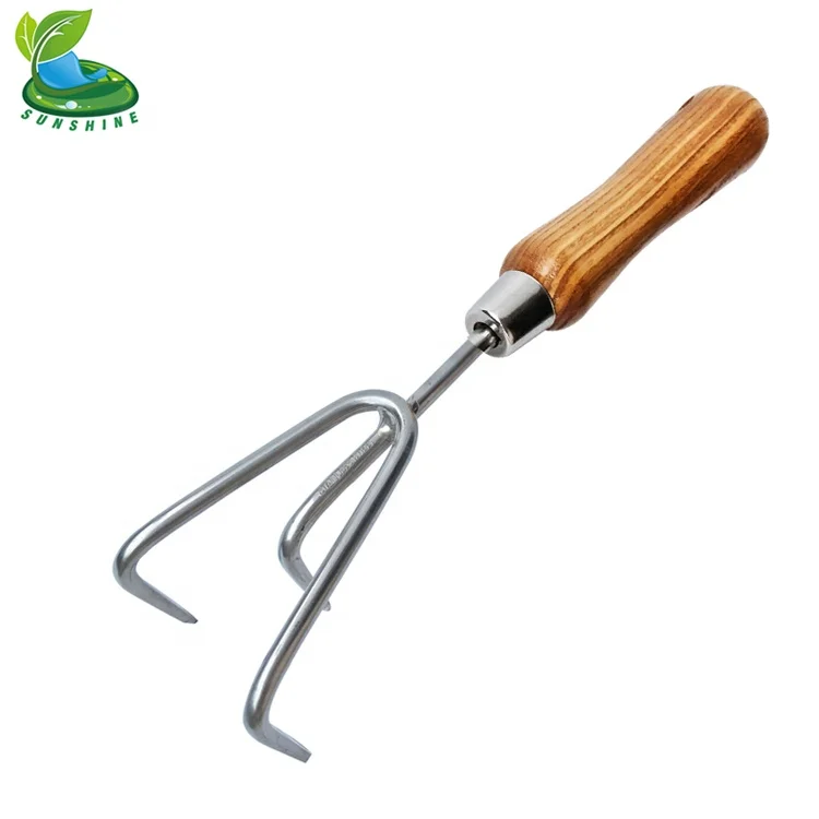 Набор профессиональных садовых инструментов из нержавеющей стали с деревянной ручкой