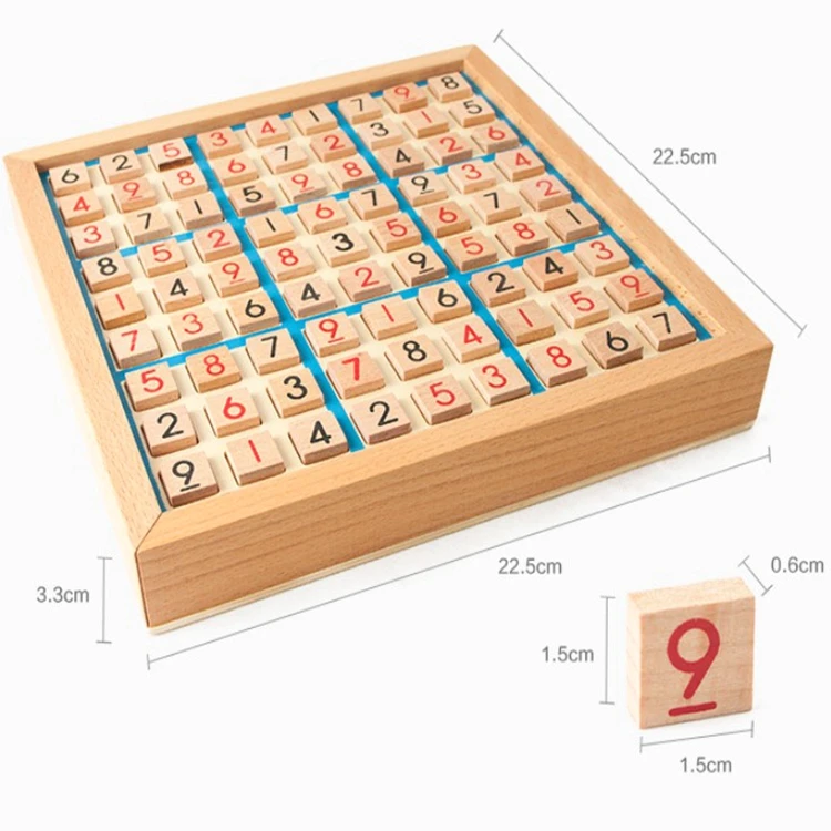 Educational Logical Thinking Toy Table Board Game Toy Wooden Jiugongge Sudoku Chess