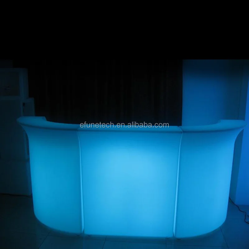 Rgb Color Changing Outdoor Illuminated Glow Led Mobile bar Plastic Led bar Counter Portable bar Counter