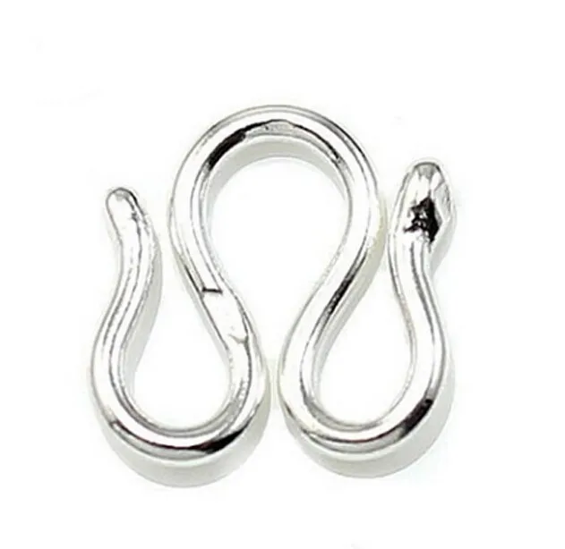Question Mark White Gold Silver Jewelry Findings W M S Shape 925  Sterling Silver Hook Clasps for DIY Bracelet