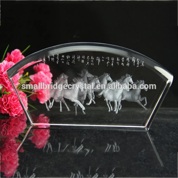 3D laser Horse crystal home decoration items