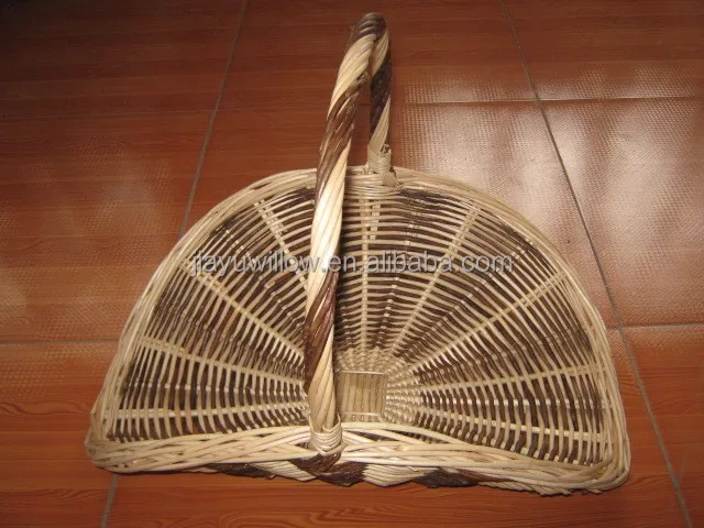 Handmade Log Basket Wicker Holder Log Basket with Wheels Wholesale