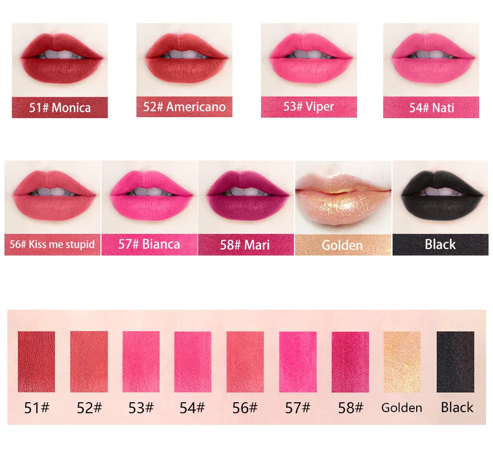 Wholesales Bullet Design Fashion Color Lipstick Lipstick Matte Gel