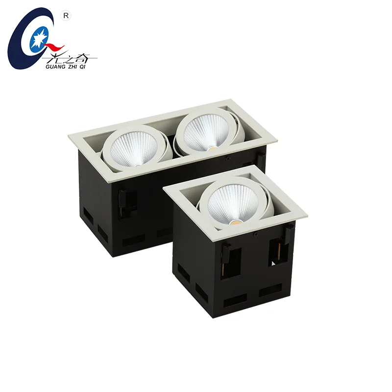 China Manufacture High Quality  Dimmable 20w Rectangular Recessed COB Led Grille Light bar