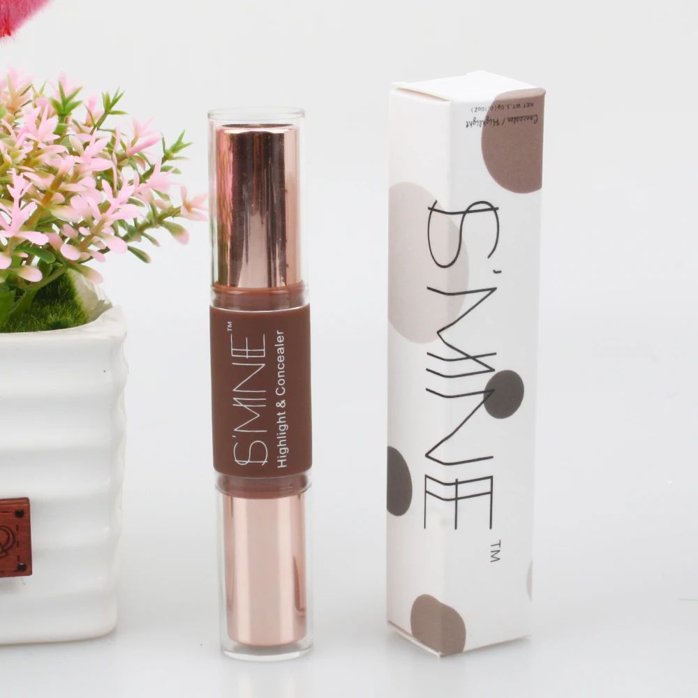 Двухсторонний макияж консилер Контурирование лица хайлайтеры палочки хайлайтер трехмерная осветляющая ручка для лица