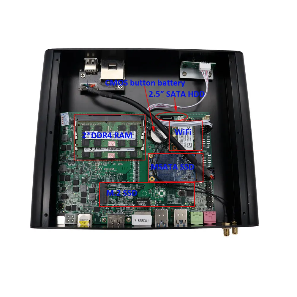 EGLOBAL Mini Game PC for Intel Core I7 8565U Processor DDR4 RAM Win10 Gaming Computer 4K HD  HTPC VGA DP Ports Fanless System