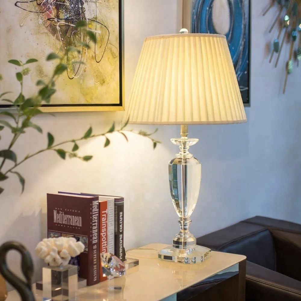 Side Table Lamp Hot Sale Crystal Glass Light For Bedside Living