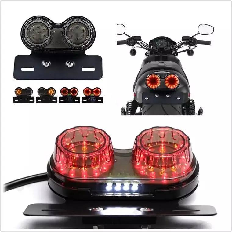 Motorcycle Taillight Rear Lamp LED Turn Signal Brake Light Licence Plate Holder