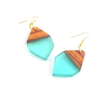 antique jewelry natural wood resin glitter resin earrings wholesale womens costume resin jewelry