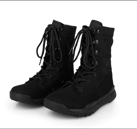 suede black combat boots