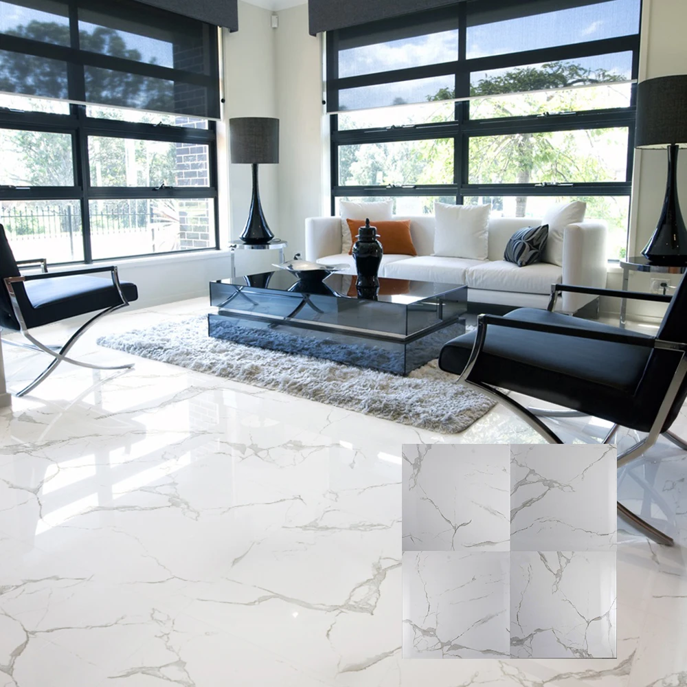 Carrera White Marble Look Floor Tiles Porcelain Made In China - Buy Marmor  Look Fliesen Porzellan Product on 