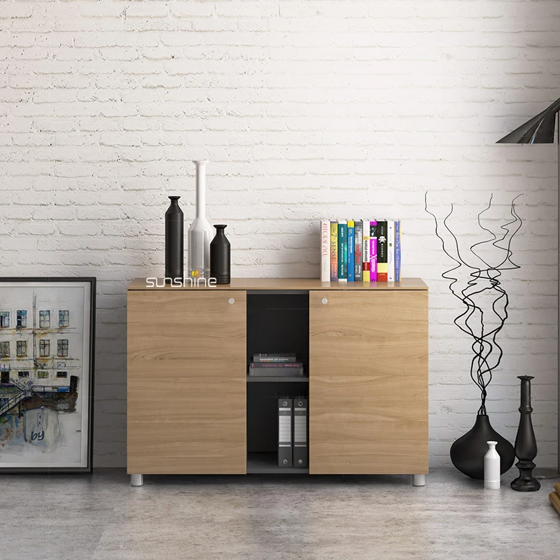 Modern Office Furniture Simple Design Corner Wood Filling Cabinet for Staff Area