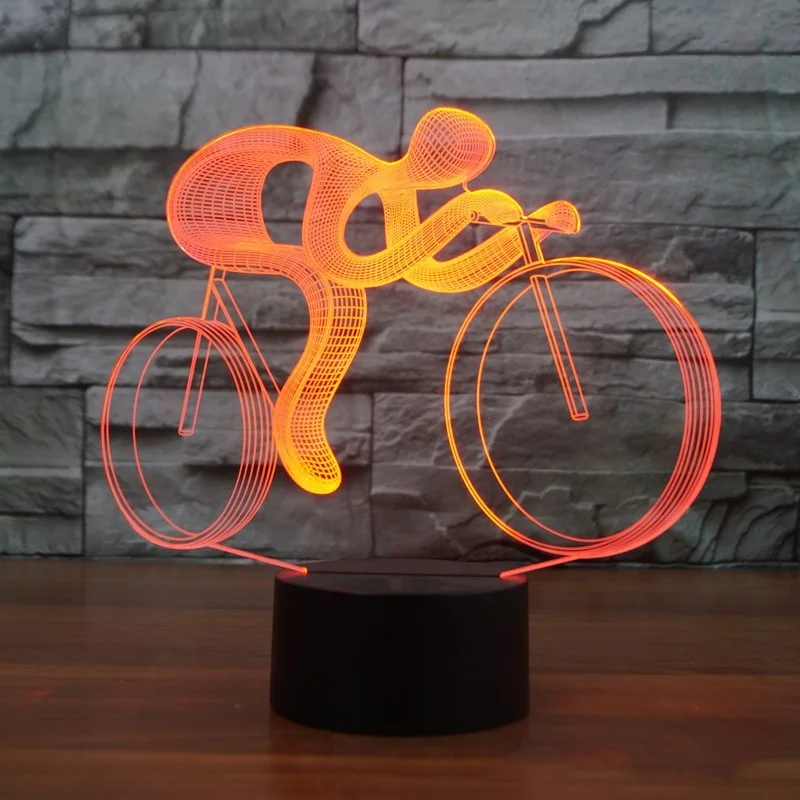 Kids Room Bicycle top Lamp handcrafted Eat Sleep Ride upcycled lighted glass block bike night light kids gift