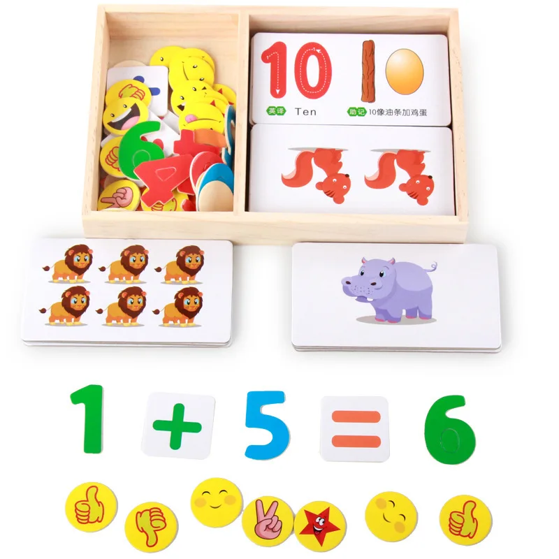Оптовая продажа недорогая деревянная обучающая детская математическая коробка игрушки