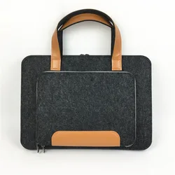 Dark Grey 11.6 13.3 15.6 17.3 Inch Felt Laptop Sleeve Bag with handle