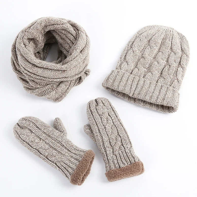Autumn Winter Women Men Fur Pompom Beanie Hat and Scarf