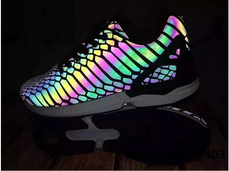 Glow In The Dark Reflecterende Rainbow Pu Synthetisch Leer Pvc Schoenen  Voor Sport Veiligheid| Alibaba.com