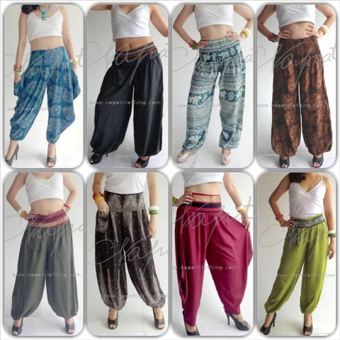 Pantalones de rayón tailandeses mujer, pantalones bombachos aladdín informales, en MOQ pequeño, al por mayor on m.alibaba.com