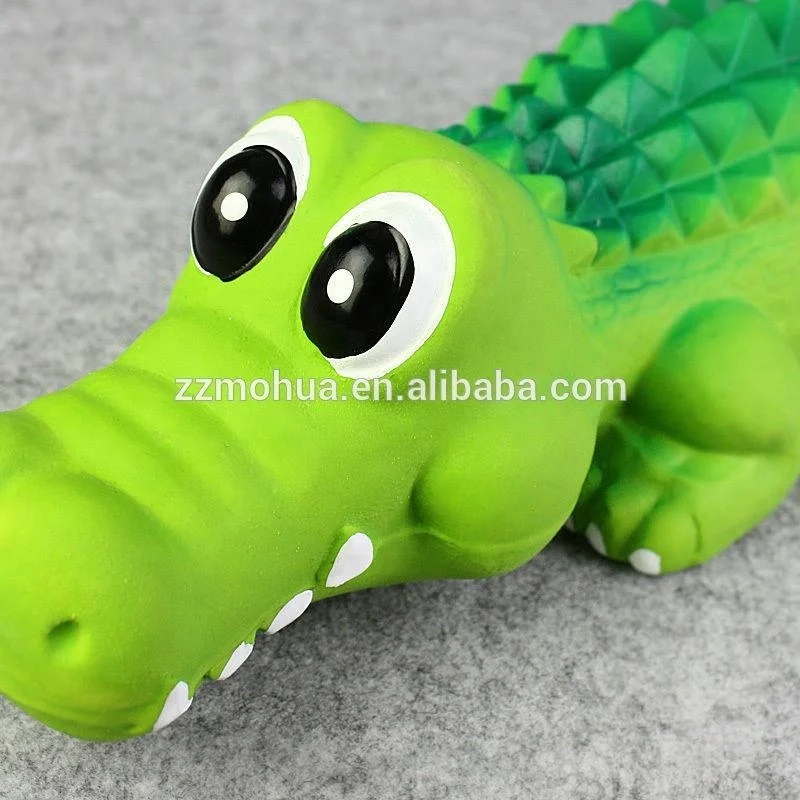 Crocodile Sensory Dog Toy Natural Rubber (Latex), Lead-Free & Chemical-Free, Complies to Same Safety Standards As Children’s Toys, Soft & Squeak