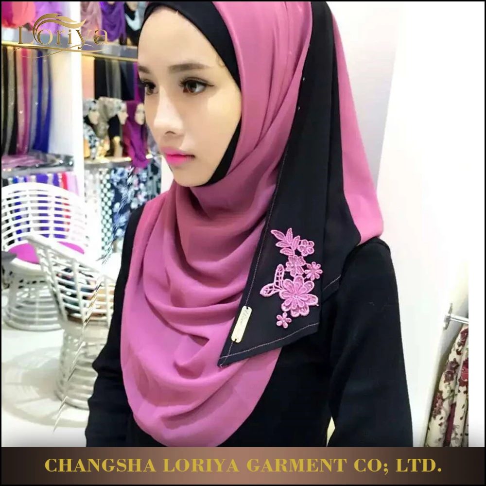 Grosshandel Schone Frauen Islamische Turkische Instant Hijab Stickerei Spitze Dick Chiffon Tudung Hijab Buy Islamischen Turkischen Instant Hijab Stickerei Spitze Hijab Chiffon Tudung Hijab Product On Alibaba Com