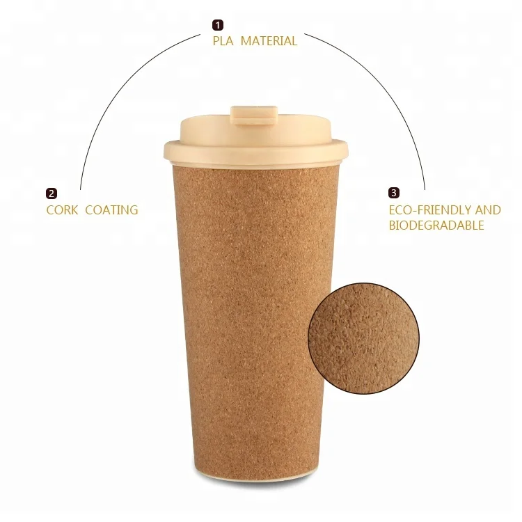 Новые продукты акция портативная многоразовая пробковая пластиковая кофейная кружка чашка с