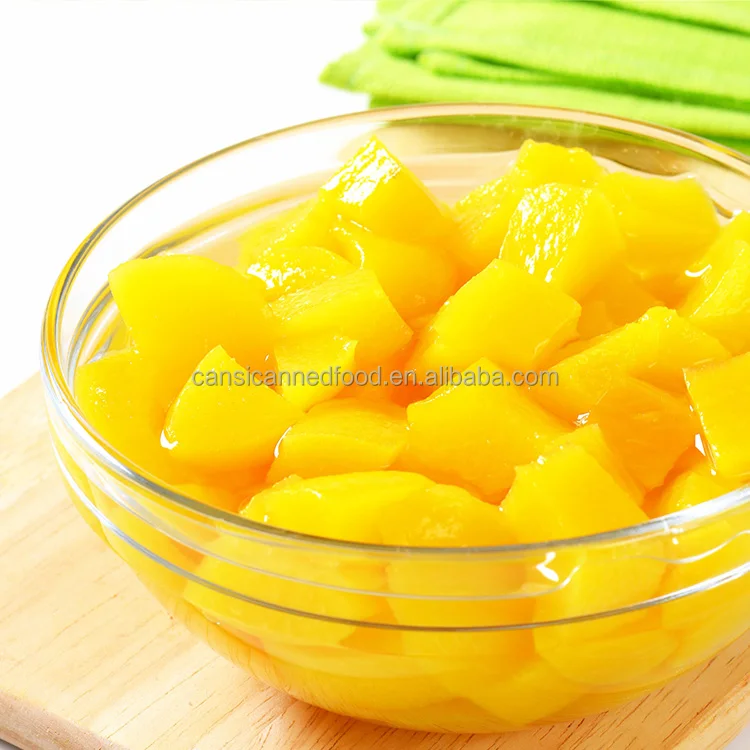Консервированные желтые персиковые кубики Zhenxin/ломтики сиропа 248 г/227 г