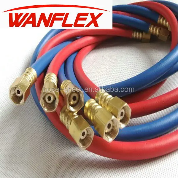 Cutting Rubber Oxygen Acetylene Twin Welding Hose Double Color Oxygen ...