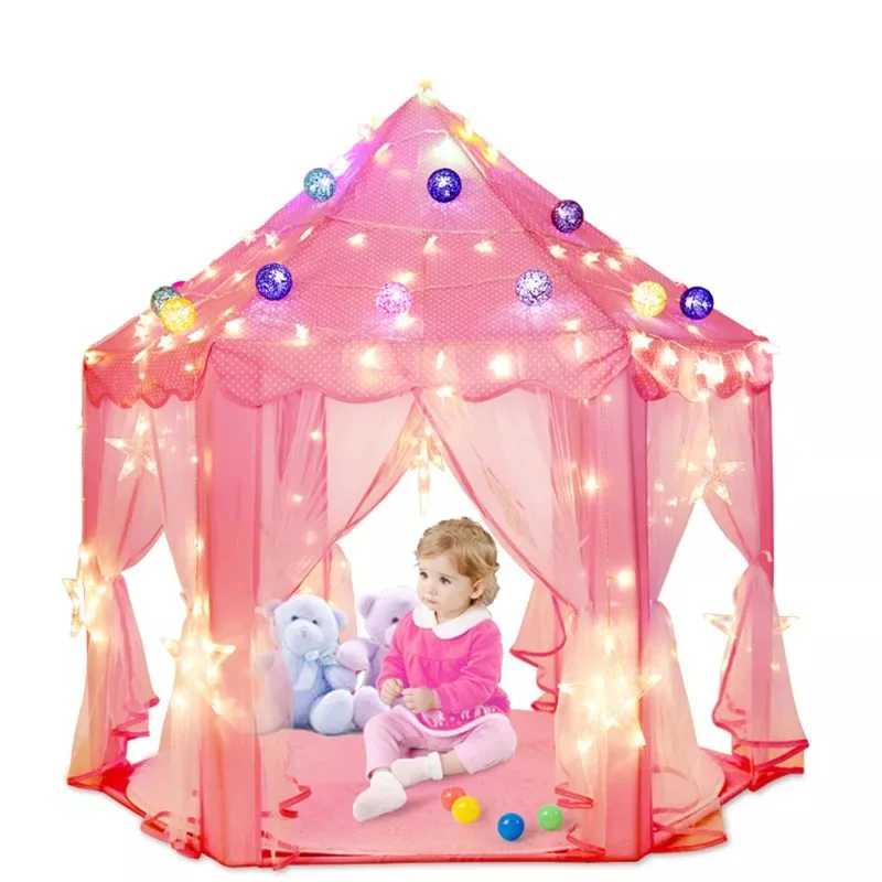 Play Tent Portable Foldable PrinceTent Children Party Roof to Castle Cubby Play House Kids Gifts  Baby Playpens Toys Tent