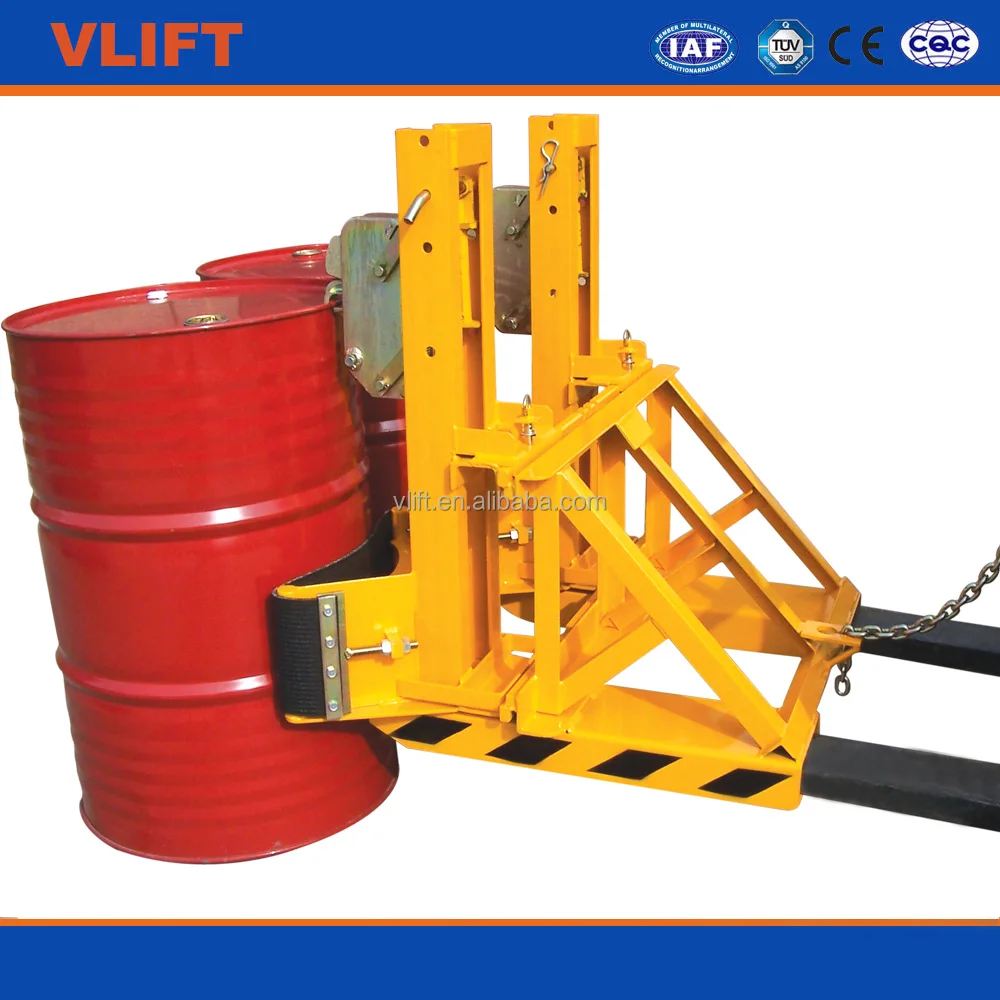 Forklift Attachment Two Oil Drum lifting Clamp for Handler Iron or
