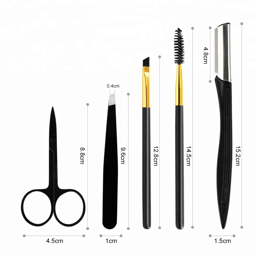 5 шт., инструмент для обрезки бровей, практичный портативный набор для обрезки б