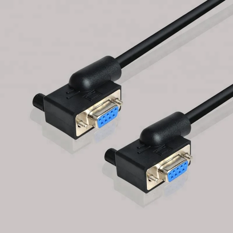 Custom Left Angle DB9 Pin to DB9 Right Angle Cable