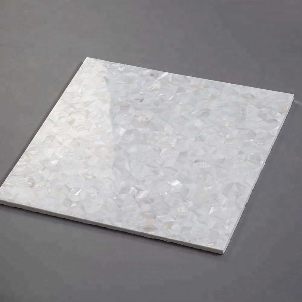 White Diamond Rhombus Mother of Pearl Shell Mosaic Tile for Kitchen Wall