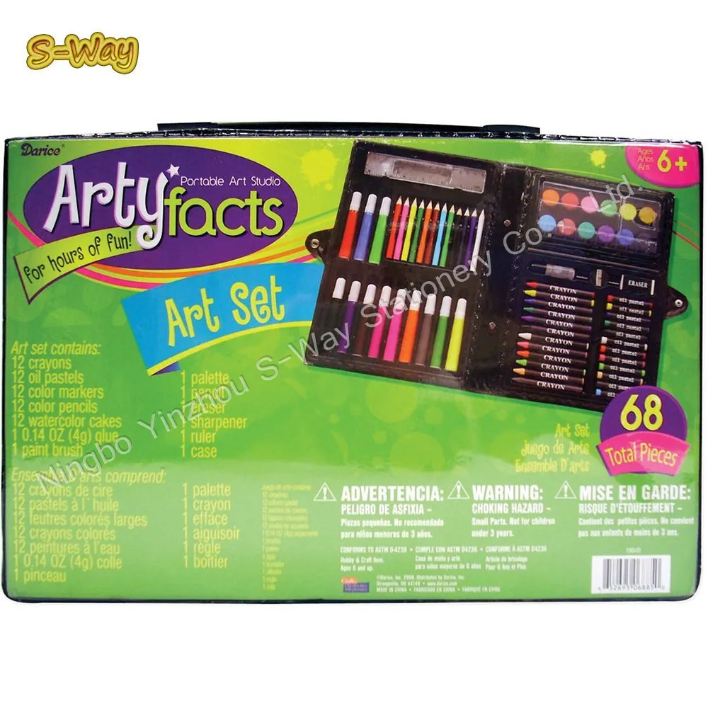 Art Set, 120 Piece Darice Color Pencils, Oil Pastels, Watercolor