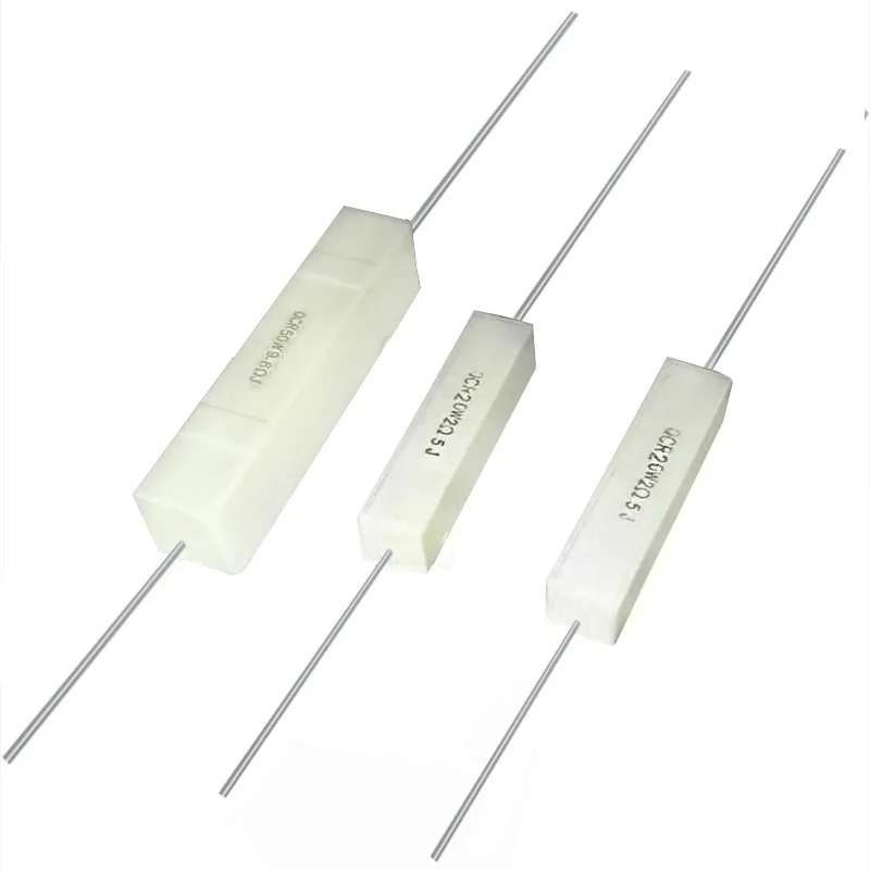 10pcs Wirewound Ceramic Cement Resistors 1-100 Ohm 5W Watt*ws