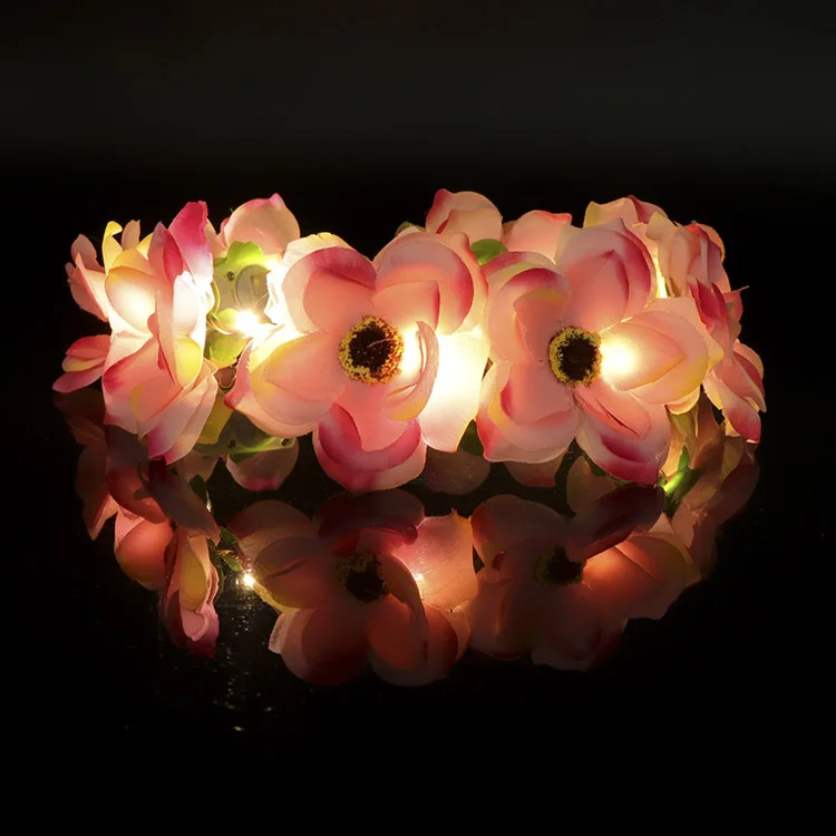 
Аксессуары для волос, лидер продаж 2019, аксессуары для свадебной вечеринки, светящиеся короны цветов для девочек, светодиодная гирлянда, Цветочная повязка на голову 