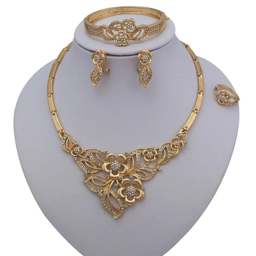 Yulaili Womens Flower Gold Jewellery 