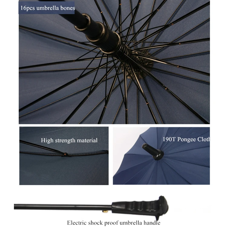 Big Auto Open Long Handle Straight Cheapest Family Umbrella