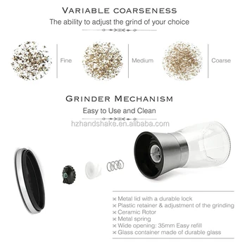 1pc Adjustable Mini Salt & Pepper Grinder With Control Dial For Grinding  Coarseness