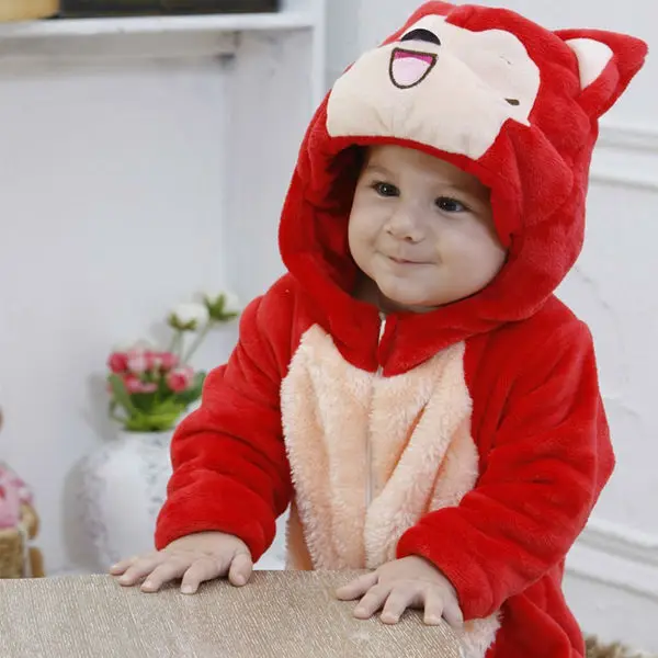 
 Красная лиса ребенок KIGU малыша шерсти животных новорожденный пижамы пижамы костюм Onesie  